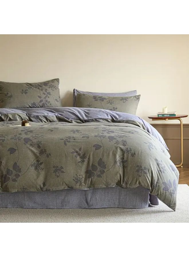 Chunye Linen Duvet Cover 78 74x90 55 Inches Vintage Floral Pattern Zipper Closure Machine Washable - Image 1